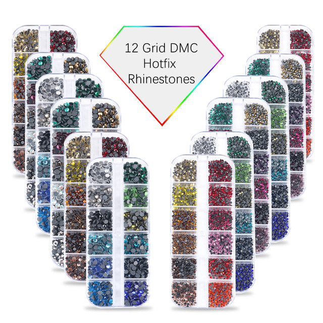 Mix Size Hot Fix Rhinestone Kit 45 Colors 6 Sizes Glass Crystal